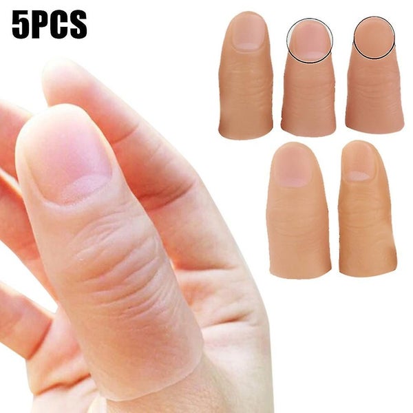 Fake Thumb 5pcs Finger Magic Trick Fake Soft Thumb Tip Close Up Stage Show Pro Carousel 1