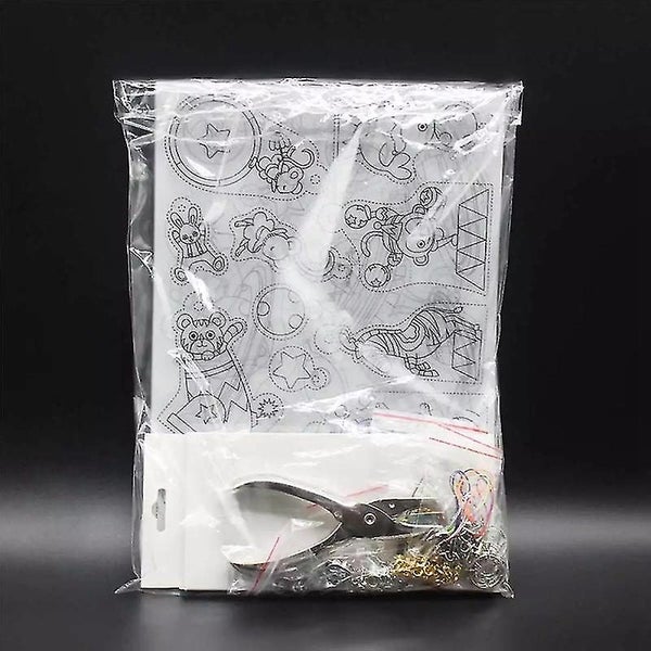 198 Pcs Shrinky Art Paper Heat Shrink Sheet Plastic Kit Hole Punch Keychains Pen Carousel 4