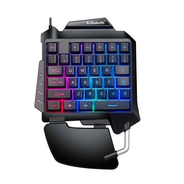 Wired Gaming Keyboard Single Hand Operation Mechanical Keyboard with Backlight 3 Carousel 1