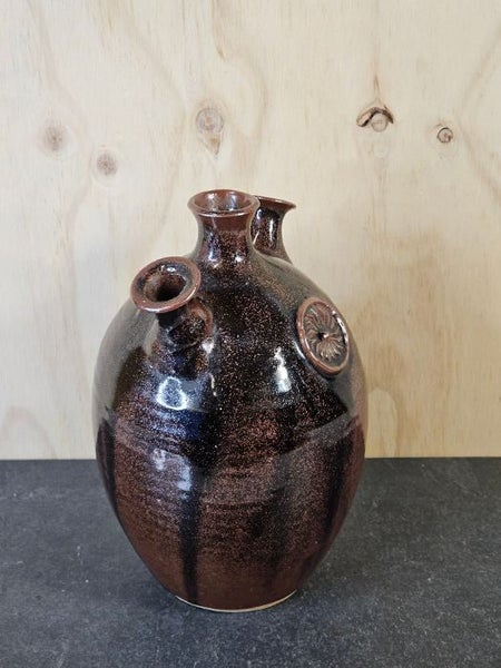 Quintessential 1960's Jack Laird Pottery 3 Stem Vase. Signed. A Collectors Piece Carousel 2