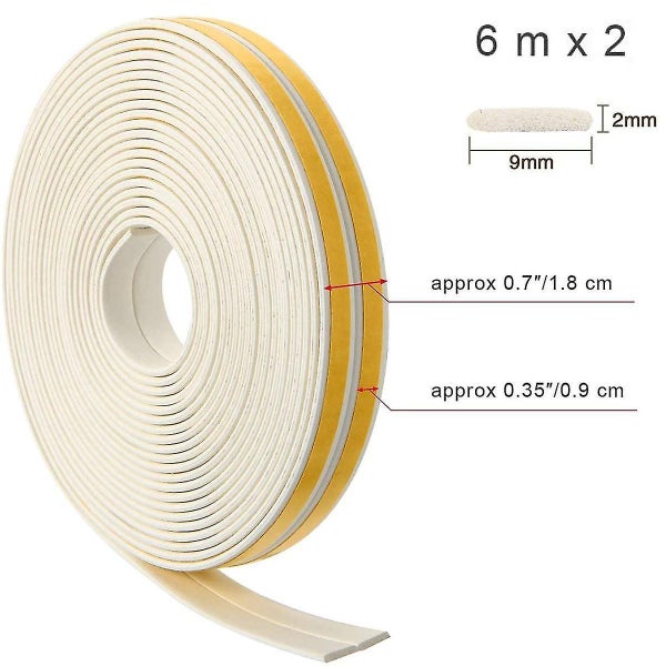 12m Seal Strip Foam Tape Seal Strip Door Window Draft Exclusion Epdm Tape Self A Carousel 2