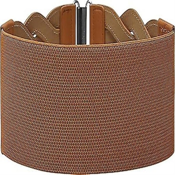 3 Inches Wide Elastic Braided Vintage Buckle Belt Carousel 2
