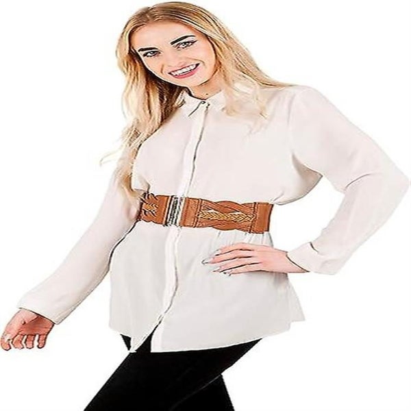 3 Inches Wide Elastic Braided Vintage Buckle Belt Carousel 5