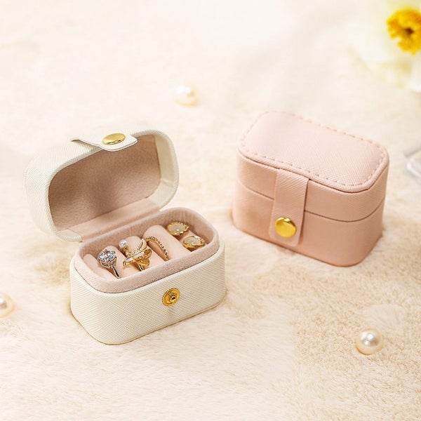 Portable PU Leather Jewelry Box & Organizer, Earring Storage Case, Mini Ring Hol Carousel 9