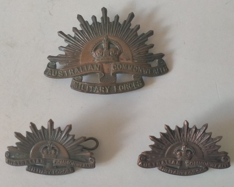 3 x ASSORTED AUSTRALIAN COMMONWEALTH MILITARY FORCES BADGES - CLEARANCE SALE Carousel 1