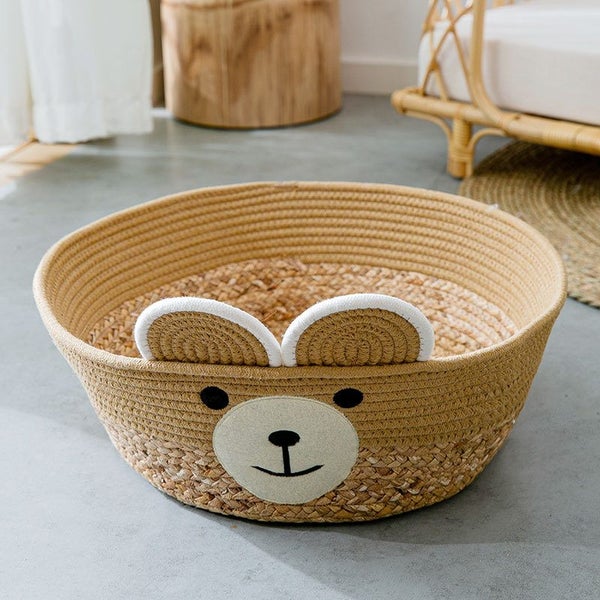 Rattan Pet Nest House for Cats Dogs Cats Bed Summer Handicraft Pet Bed Cats Nest Carousel 5
