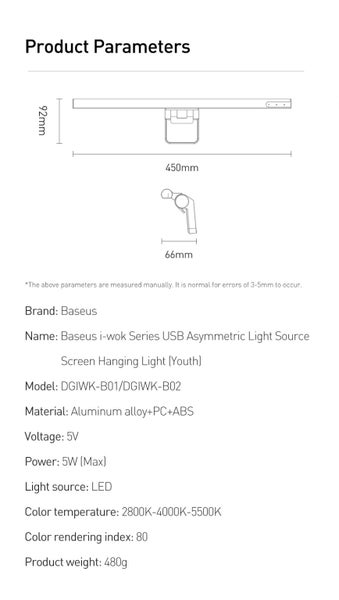 Screen Bar Light LED Desk Lamp PC Computer Laptop Hanging Screenbar USB Light Carousel 7
