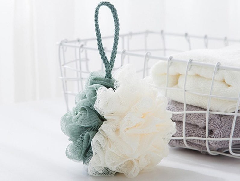 Shower Ball Bath Ball Shower Puff Pouf Ball for Body Mesh Shower Pouf for Fine C Carousel 1