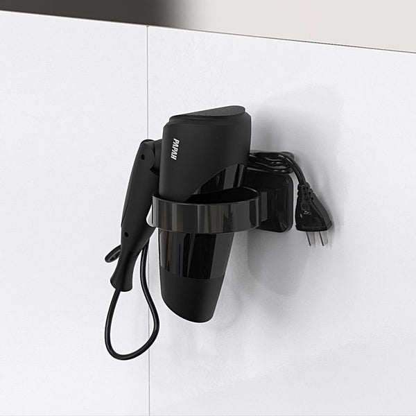 Hair Dryer Rack Wall Mount Simple Plastic Hair Dryer Holder Shower Organizer Carousel 2