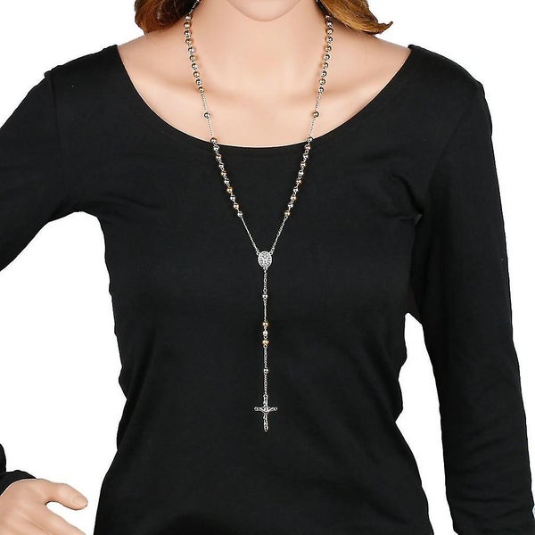 6mm Prayer Chains Catholic Christian Rosary Beads Necklace Cross Charm Gift Carousel 4