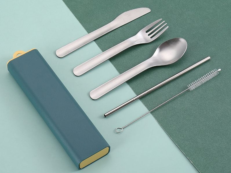 Stainless Steel Camping Tableware Set Travel Portable Utensils Set with Box Carousel 1