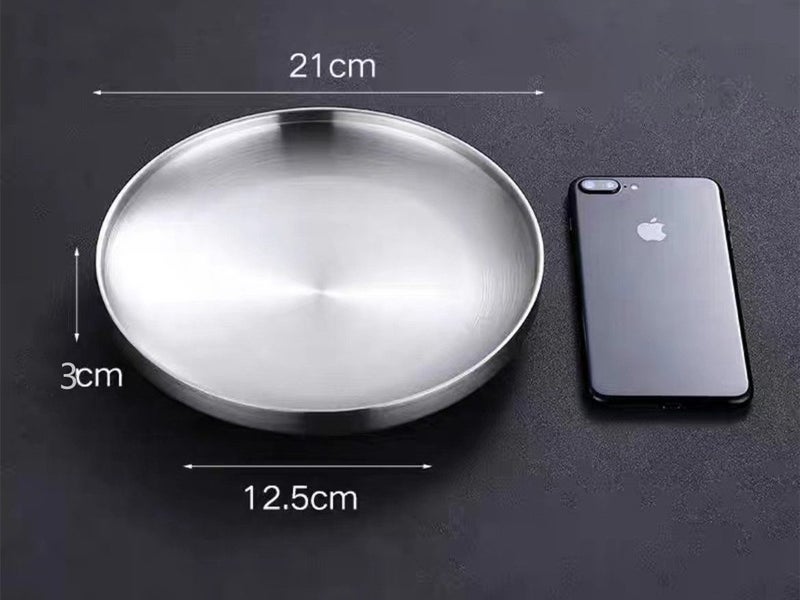 Barbecue Plate, Steak Tray, Spaghetti Tray, Stainless Steel Plate, Double Layer Carousel 5