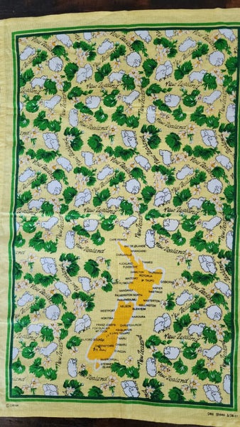~" Des Sheep & Daisy By Derek Linen - Cotton Vintage Tea Towel "~ Carousel 1