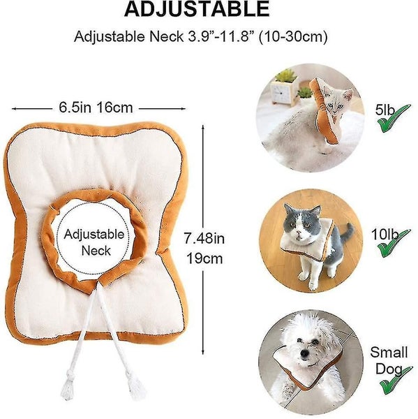 Adjustable Cat E-collar Cute Toast Neck Cone After Surgery Wound Healing Prote Carousel 2