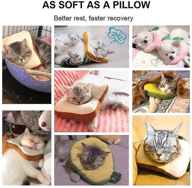 Adjustable Cat E-collar Cute Toast Neck Cone After Surgery Wound Healing Prote Carousel 4