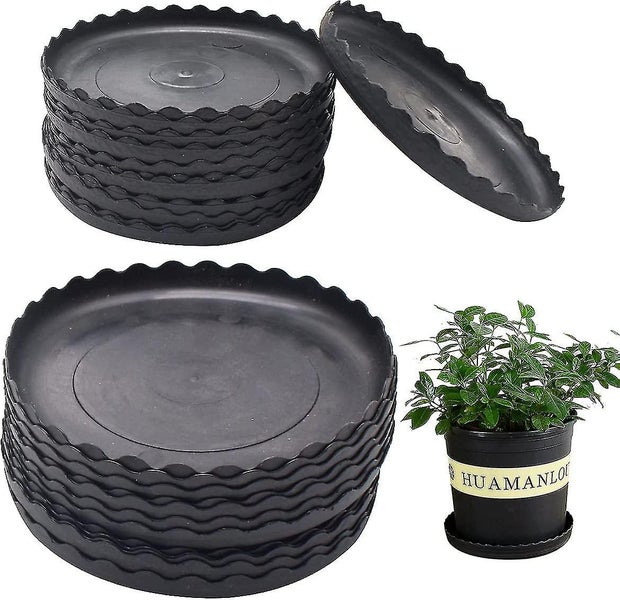 Plant Pot Coaster, Dbaily 12pcs 13.5cm Round Saucer + 12pcs 18.5cm Plastic Flowe Carousel 1