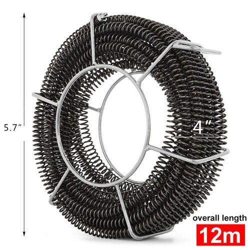 Plumber Drain Snake Pipe Pipeline Sewer Cleaner 12M 6 Drill Bit Tool Carousel 2