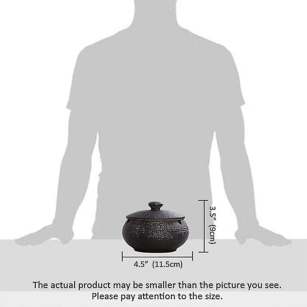 Ceramic Ashtray With Lids, Windproof, Cigarette Ashtray For Indoor Carousel 4