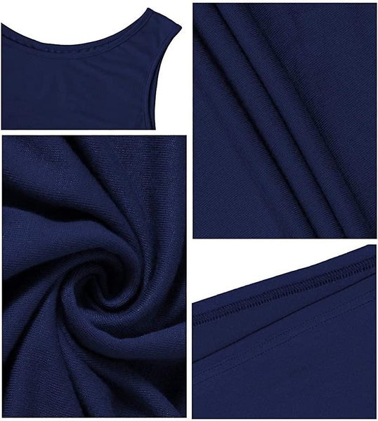 Women Summer Casual Round Neck T Shirt Dresses Beach Cover Up Plain Tank Dress Carousel 3