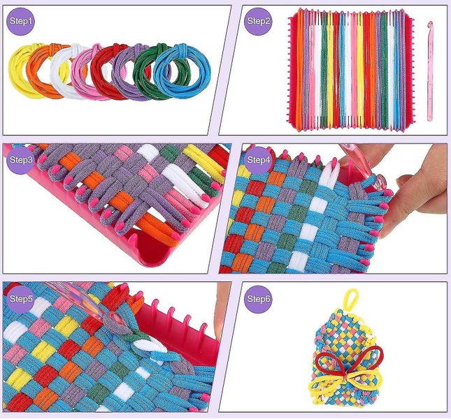 Loom Potholder Loops Colorful Elastic Craft Loops Compatible 10x10in Carousel 2