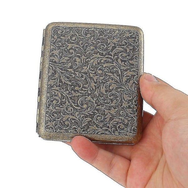 Cigarette Case Metal Cigarette Case Retro Copper Flip Ultra-thin Portable 20-p Carousel 2