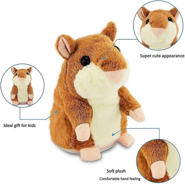 Electric Plush Toy Talking Hamster Repeat Function Talking Hamster Stuffed Ham Carousel 5