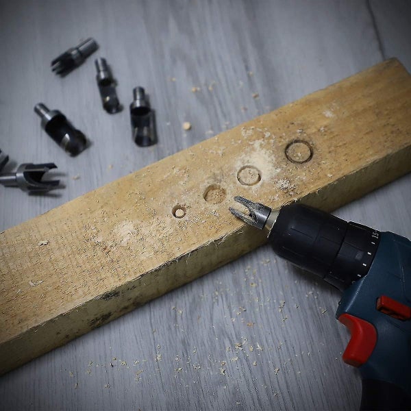 8pcs High Carbon Steel Drill Wood Plug Tenon Drill Bit Cutter Woodworking Tool Carousel 5