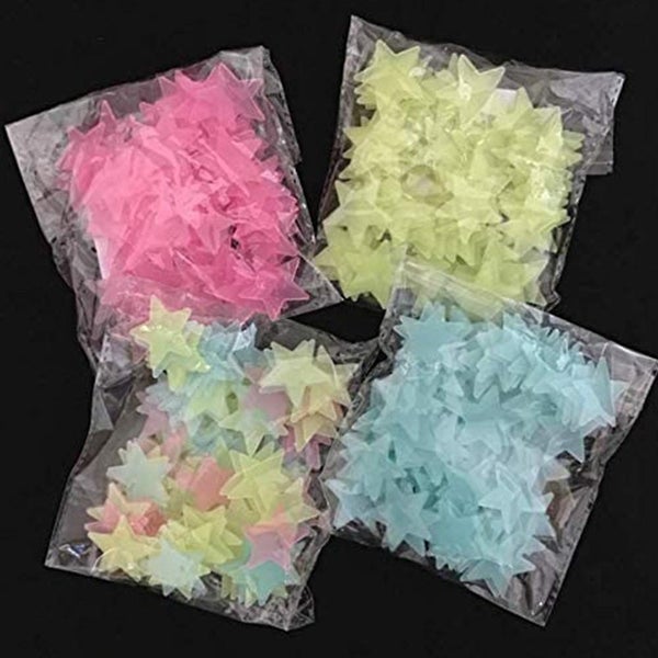 400 Pcs Colorful Glow In The Dark Luminous Stars Fluorescent Noctilucent Plastic Carousel 1