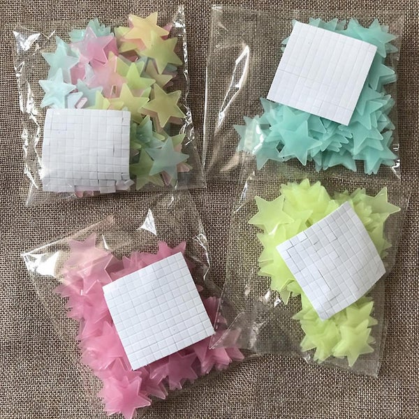 400 Pcs Colorful Glow In The Dark Luminous Stars Fluorescent Noctilucent Plastic Carousel 2