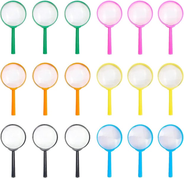 Magnifying Glass Kids Plastic Magnifier 18 Pack Hand Lens Mini Handheld Magnifyi Carousel 1