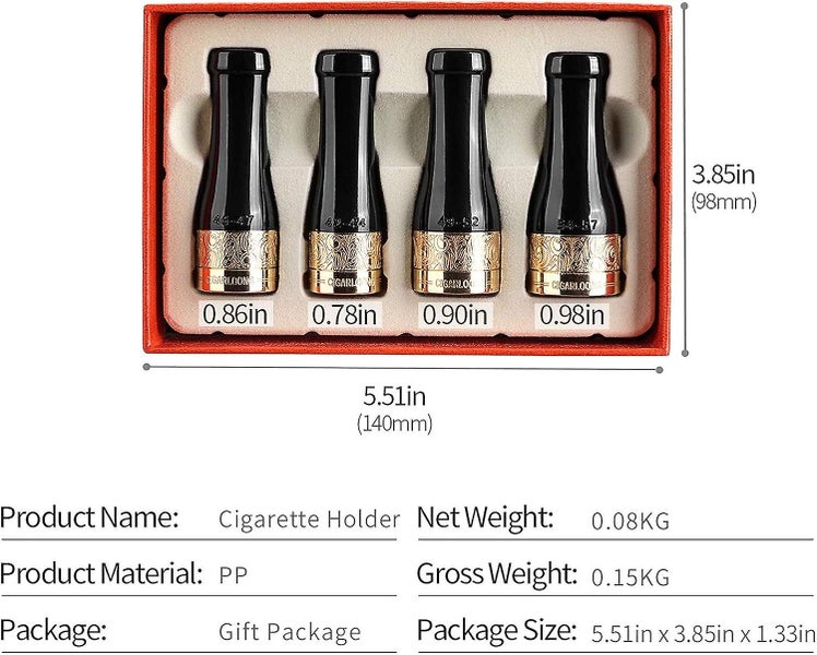 Cigar Mouthpiece Set For Men And Women Cigar Pipe Holder With 4 Sizes color:bl64554669023105113