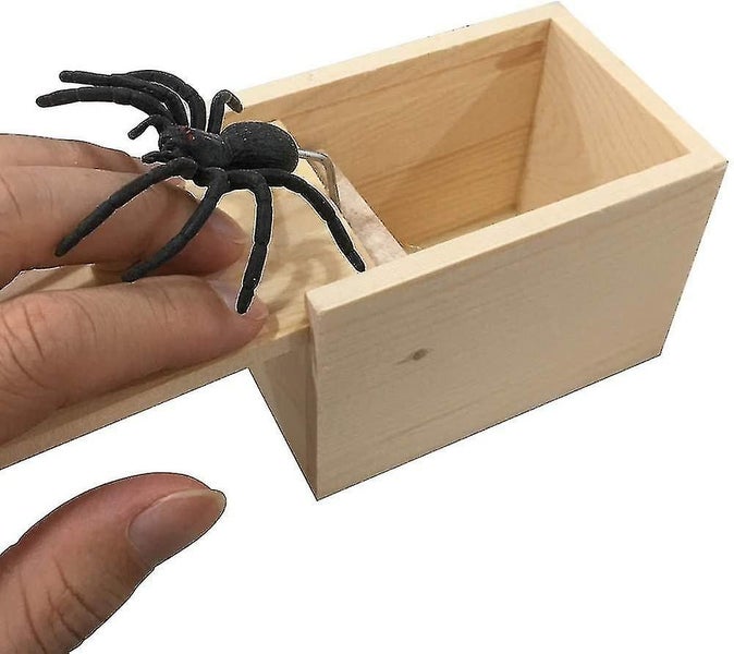Prank Spider Surprise Box Rubber Spider Prank Box Tricky Spider Wood Box Carousel 2