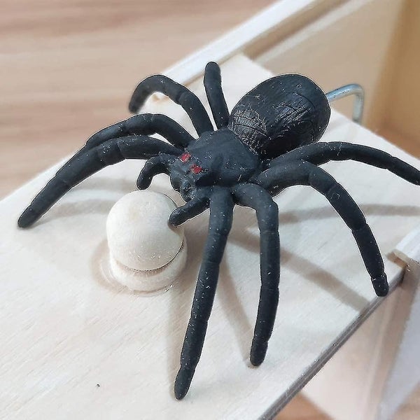 Prank Spider Surprise Box Rubber Spider Prank Box Tricky Spider Wood Box Carousel 5