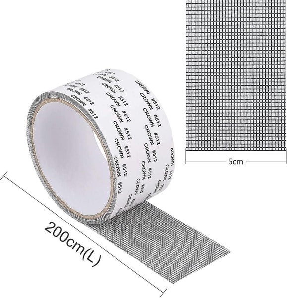 2m x 5 Mosquito Net Repair Kit - Adhesive Tape and Patch for Window Repair Carousel 2