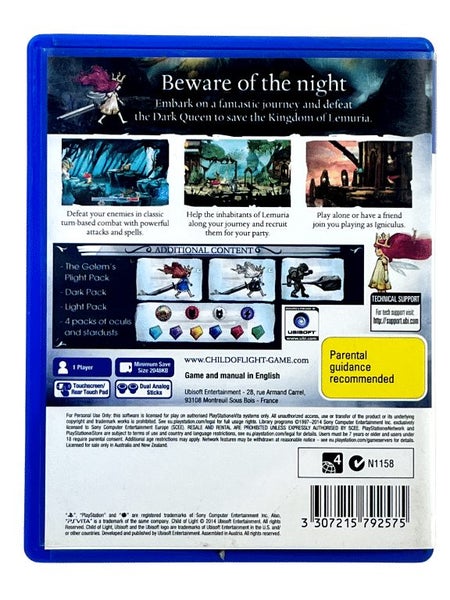 Child of Light (PS Vita) *CASE + MANUAL* (no game cartridge) Carousel 2