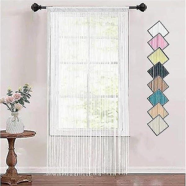 Thin Rope Door Curtain With Silver Thread white 100 * 200cm Single Door Curta Carousel 1