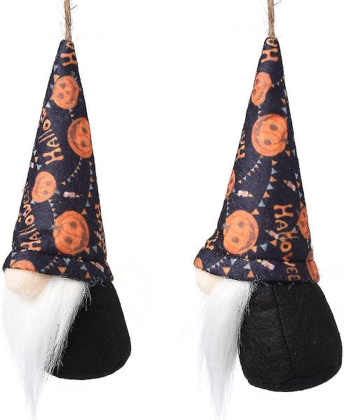 Halloween Hanging Gnome Ornaments Set Of 10, Plush Vampire Spider Pumpkin Gnomes Carousel 4