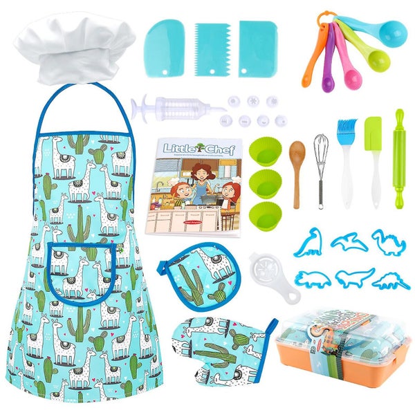 Kids Chef Set Cooking And Baking Role Pretend Play Set With Apron Chef Hat Ove Carousel 1