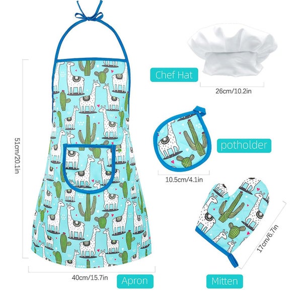 Kids Chef Set Cooking And Baking Role Pretend Play Set With Apron Chef Hat Ove Carousel 2