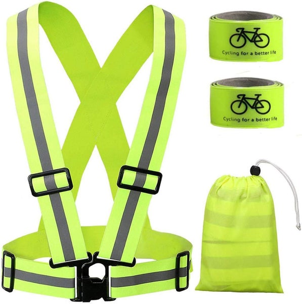 3m Reflective Vest - Cross Stripes With Adjustable Braided Hi Vis Straps For R Carousel 5