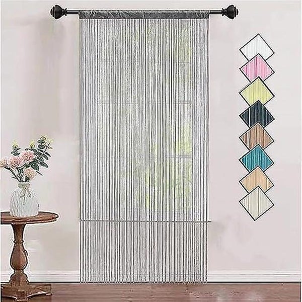 Thin Rope Door Curtain With Silver Thread gray 100 * 200cm Single Door Curtai Carousel 1
