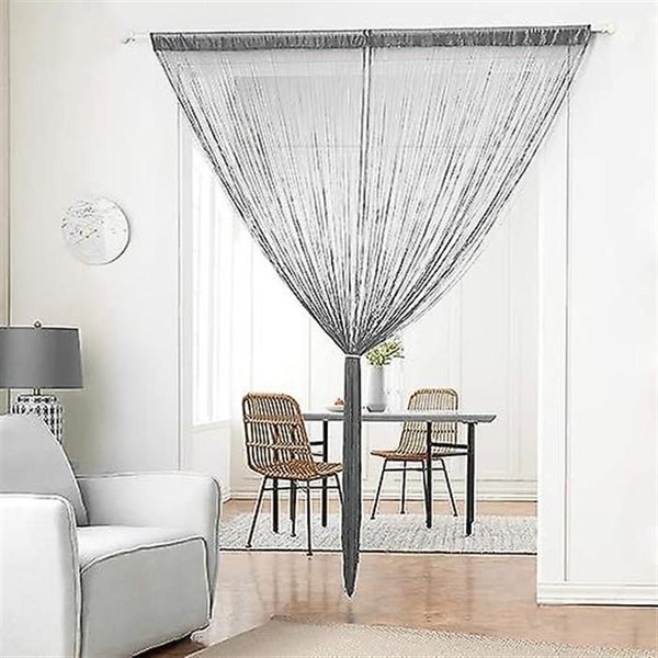 Thin Rope Door Curtain With Silver Thread gray 100 * 200cm Single Door Curtai Carousel 2
