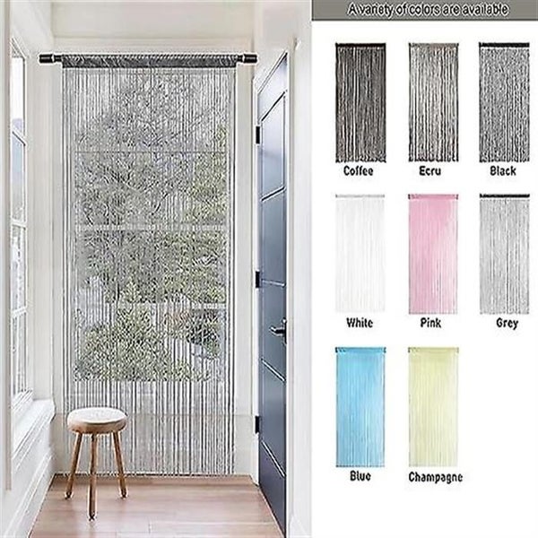 Thin Rope Door Curtain With Silver Thread gray 100 * 200cm Single Door Curtai Carousel 5