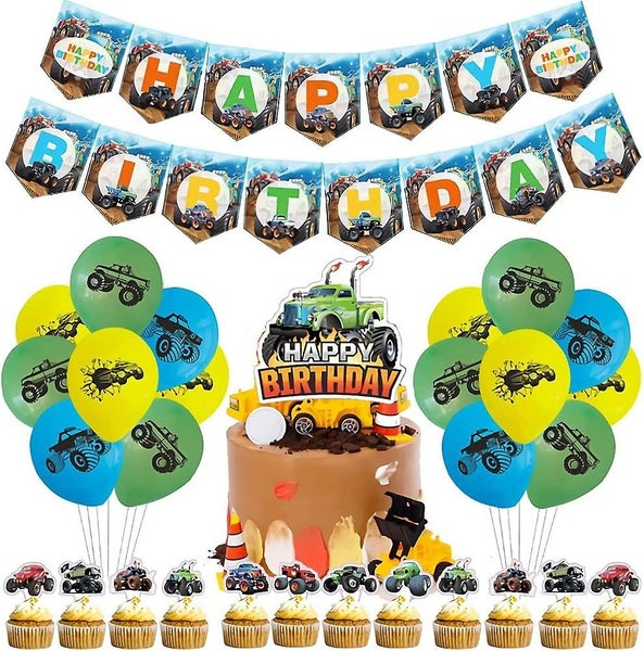 Birthday Party Balloons, 44 Pieces Decorations Cartoon Theme Cake Decorations Un Carousel 1