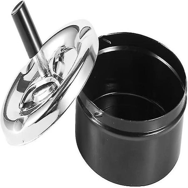 Ubiuo Ashtray Stainless Steel Mini Round Push Down Ashtray With Spinning Tray Carousel 2