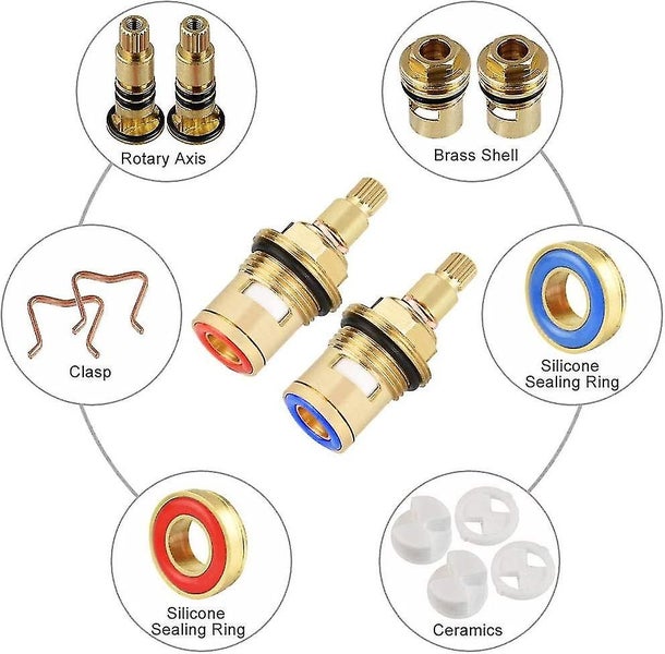 1 Pair Replacement Faucet Spool Quarter Turn Inner Faucet Valves For Kitchen Bat Carousel 2