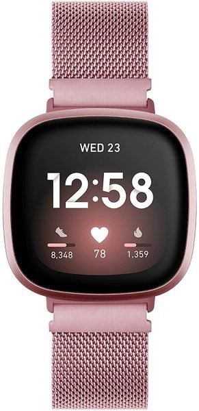 Fitbit Versa 4 Milanese Loop Strap RoseGold Carousel 1