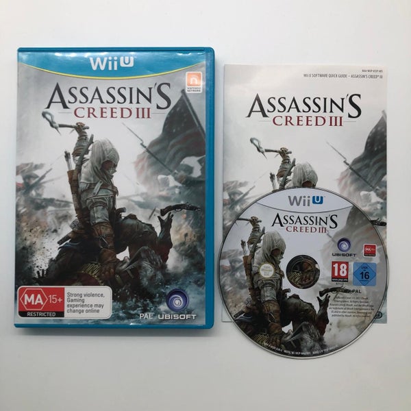 Assassins Creed III 3 Nintendo Wii U Game + Manual PAL Carousel 1