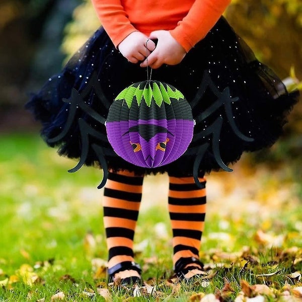 Halloween Paper Lanterns Set - LED Pumpkin, Spider, Bat, Skeleton Lanterns Carousel 2