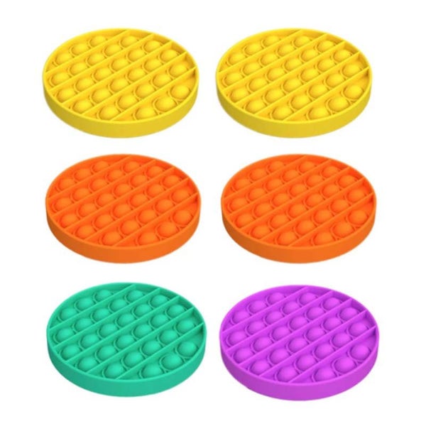 6x Kids Pop It Push Pop Bubble Silent Sensory Fidget Stress Relief Toy Carousel 1